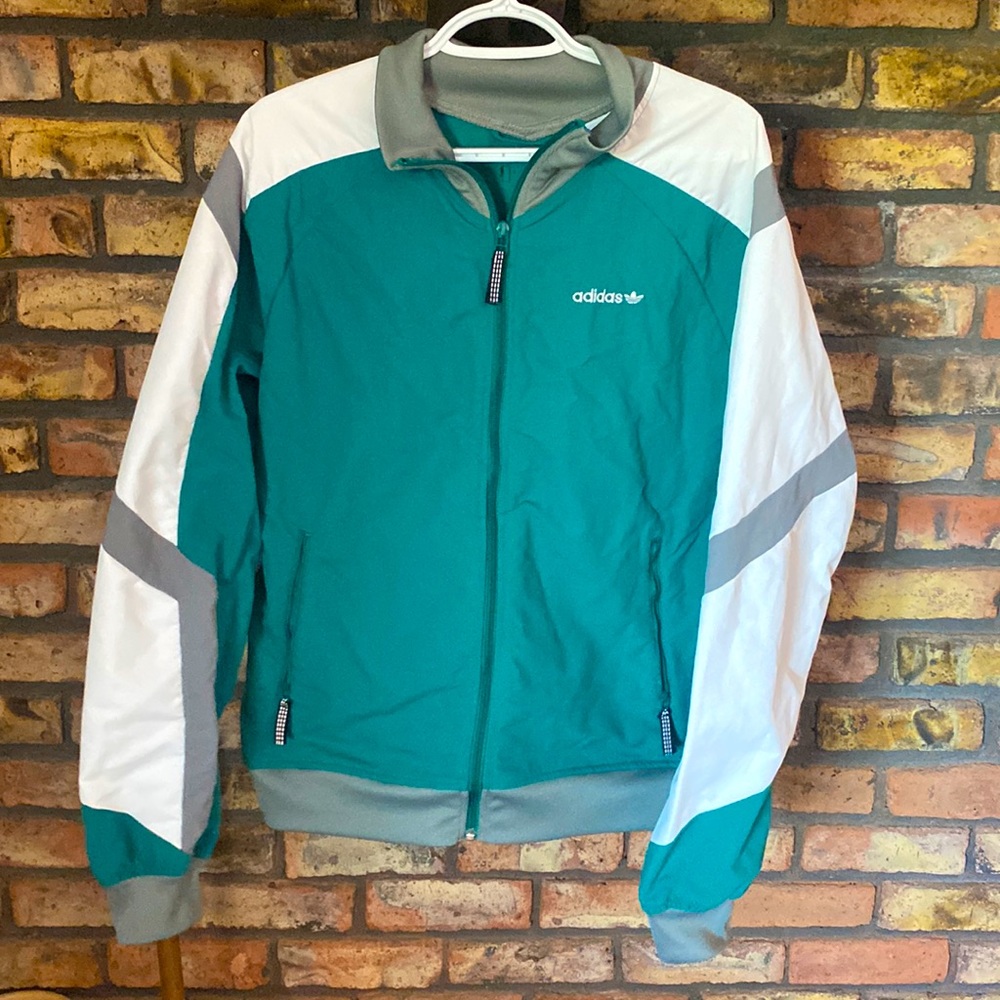 Adidas Windbreaker - Green with grey and white